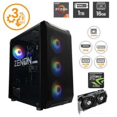 ZENON RAKS TR104 Ryzen 5 5600 16GB 1TBSSD RTX3050-16GB FreeDOS Gaming Masaüstü Bilgisayar