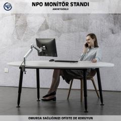 NPO STD7070GS 10''-27'' VESA Monitör/Notebook Stand Tek Kol Gümüş Gri