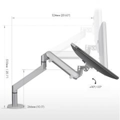 NPO STD7070GS 10''-27'' VESA Monitör/Notebook Stand Tek Kol Gümüş Gri