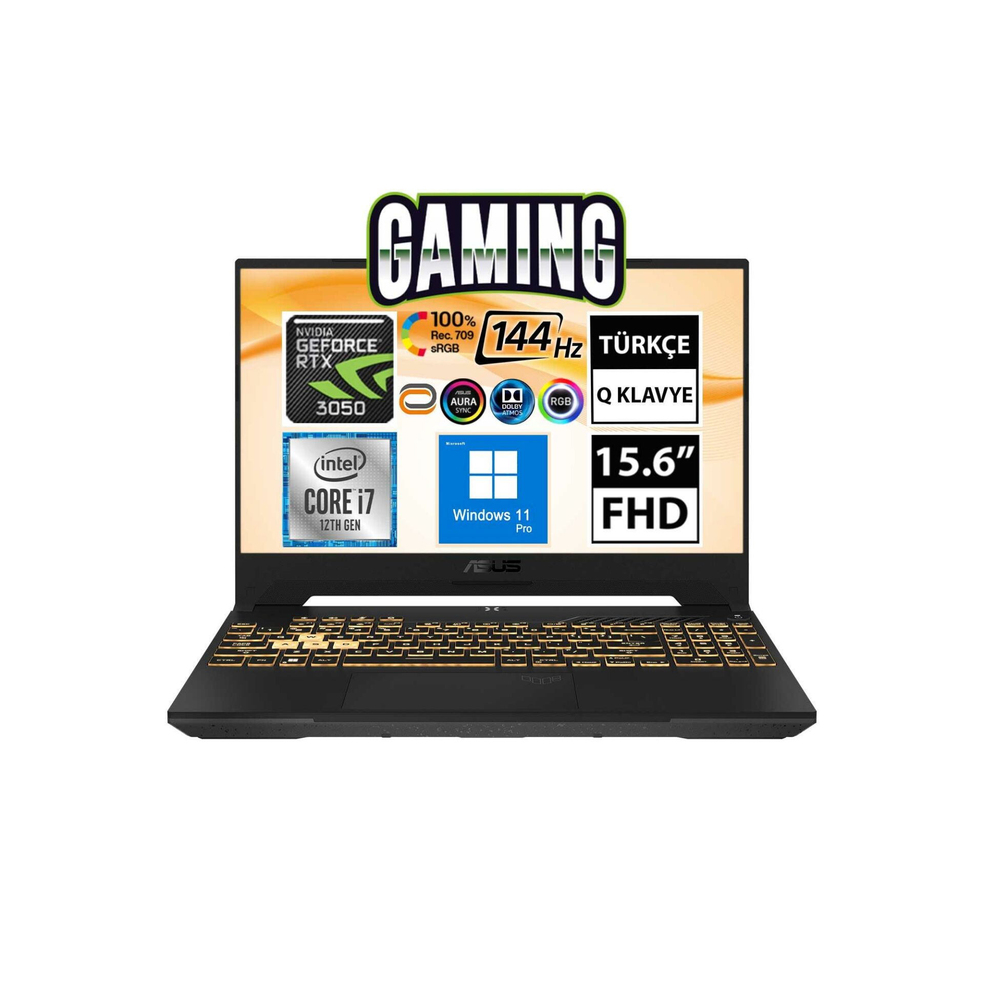 Asus TUF Gaming F15 FX507ZC4-HN009A11 i7-12700H 64GB 512SSD RTX3050 15.6'' FullHD W11P Taşınabilir Bilgisayar