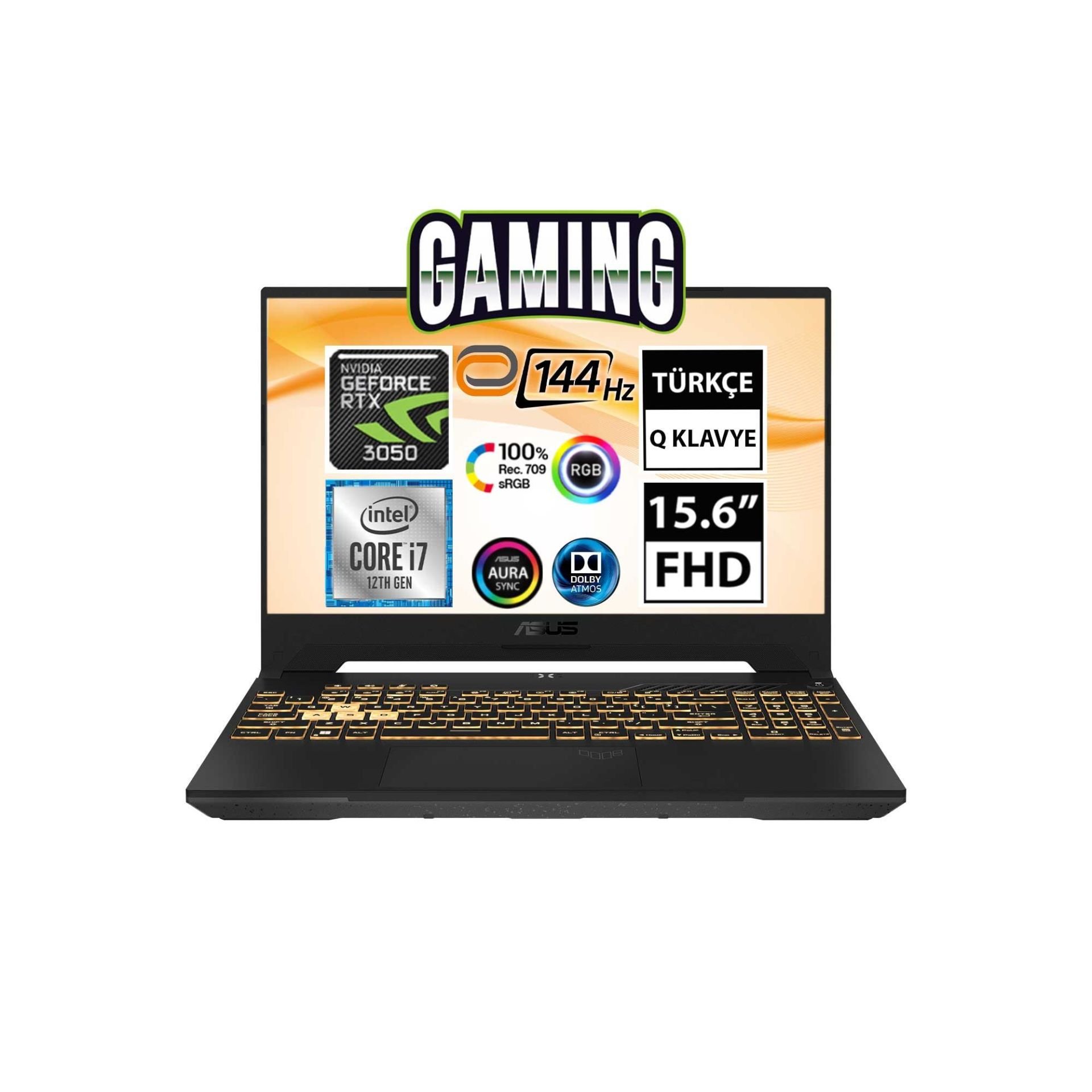Asus TUF Gaming F15 FX507ZC4-HN009A8 i7-12700H 64GB 512SSD+1TBSSD RTX3050 15.6'' FullHD FreeDOS Taşınabilir Bilgisayar