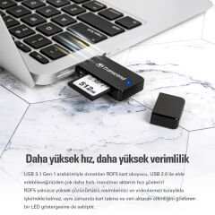 Transcend TS-RDF5K SD/microSD USB 3.1 Kart Okuyucu Siyah