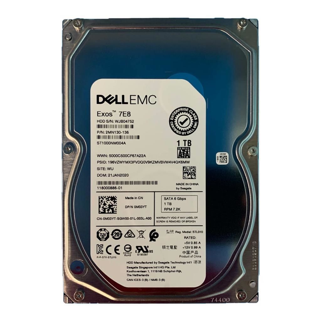 Dell M33YT 1TB SATA 7.2K 6GBPS 3.5'' Drive ST1000NM004A