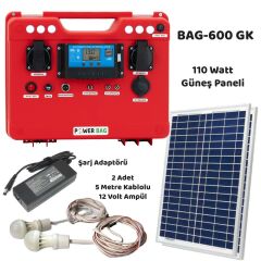 NPO Power Bag BAG-600GK 600 Watt Çanta Tip Güneş Panelli Kırmızı Güç Ünitesi