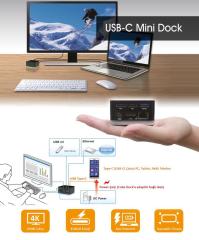NPO TCD-101 Mac Uyumlu  4k HDMI 3xUSB 45w PD Mini Docking Station