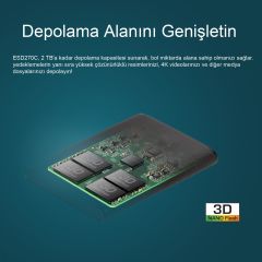 Transcend TS500GESD270C 500GB, External SSD, ESD270C,USB 3.1 Gen 2, Type C