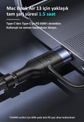 Usams US-SJ547 USB+Type-C To Type-C+Lightning+MicroUSB,1.2m 6 in 1 PD Hızlı Şarj ve Data Kablosu