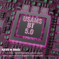 Usams USAMS-IA04 IOS/Android Uyumlu BT5.0 TWS Bluetooth Kulaklık-Pembe