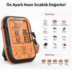 ThermoPro TP28 150m Mesafeli Kablosuz Profesyonel Saplama Gıda ve Izgara Termometresi