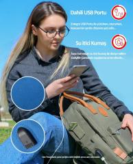 NPO DailyLife 16'' Unisex Smart Notebook Günlük Sırt Çantası-Mavi (DL01BLU)