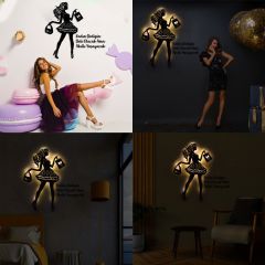 Veraart Işıklı Kişiselleştirilebilir Kadın Temalı Tablo Laura Dekoratif Gece Lambası 100 cm