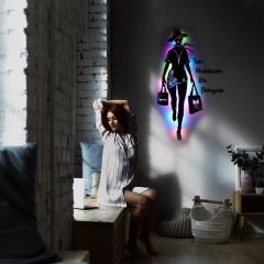 Veraart Işıklı Kişiselleştirilebilir Kadın Temalı Tablo Fiona Dekoratif Gece Lambası 85 cm
