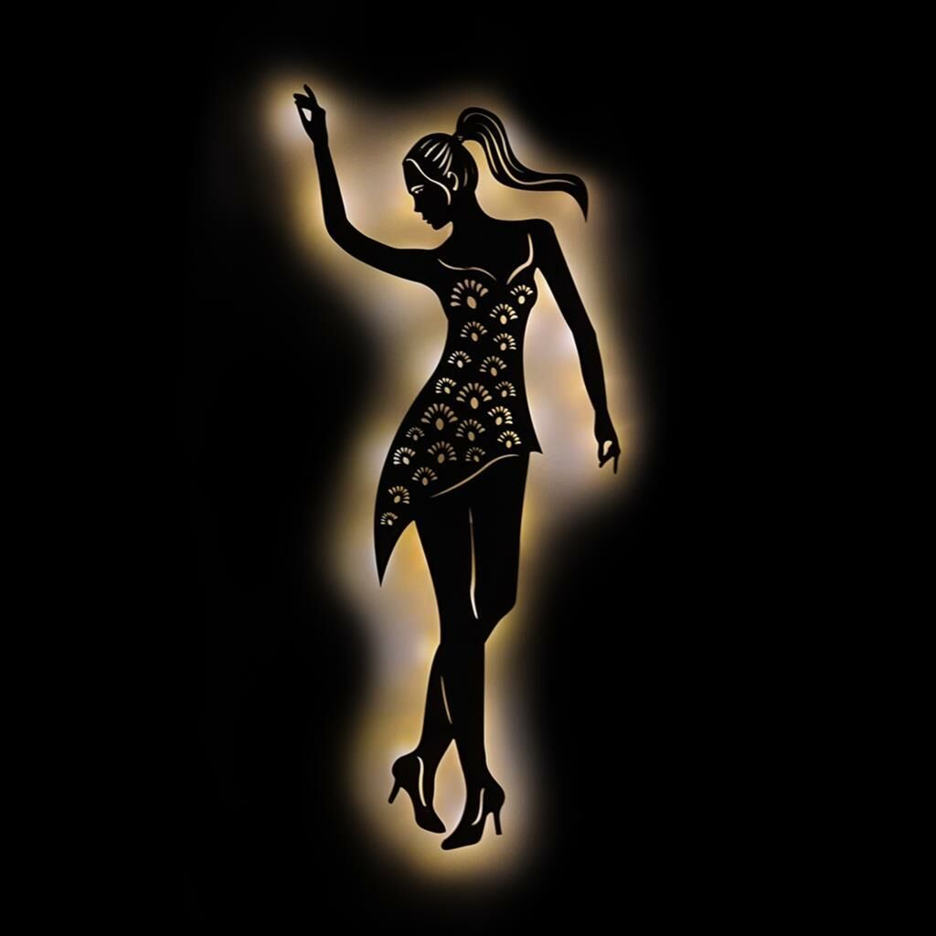 Veraart Işıklı Dans Temalı Tablo Helen Dekoratif Gece Lambası 70 cm