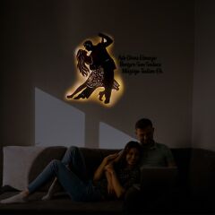 Veraart Işıklı Dans Eden Çift Temalı Tablo Passion Dekoratif Gece Lambası 80 cm