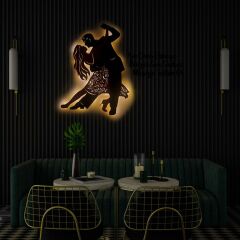 Veraart Işıklı Dans Eden Çift Temalı Tablo Passion Dekoratif Gece Lambası 100 cm