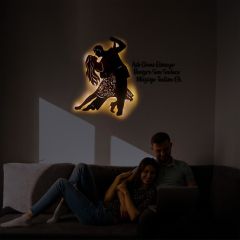 Veraart Işıklı Dans Eden Çift Temalı Tablo Passion Dekoratif Gece Lambası 100 cm