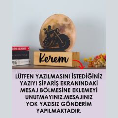 Veraart Işıklı Pleksi Dolunay Kişiselleştirilebilir Dekoratif Biblo Zora Motor Anahtar Askılığı