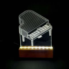 Veraart Piyano Led Işıklı Pleksi Kişiye Özel Gece Lambası