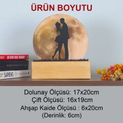 Veraart Işıklı Pleksi Dolunay Kişiselleştirilebilir Biblo Sandra Sarılan Sevgili Anahtar Askılığı