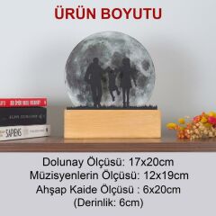 Veraart Işıklı Pleksi Dolunay Kişiselleştirilebilir Biblo Valeri Çocuklu Çift Anahtar Askılığı