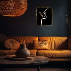 Veraart Işıklı Kişiselleştirilebilir Kadın Temalı Tablo Perla Dekoratif Gece Lambası 60 cm