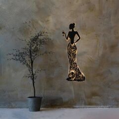 Veraart Işıklı  Kadın Temalı Tablo Bloom Dekoratif Gece Lambası 85 cm