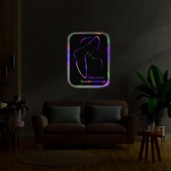 Veraart Işıklı Kişiselleştirilebilir Kadın Temalı Tablo Fragile Dekoratif Gece Lambası 80 cm