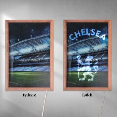 Veraart Işıklı Pleksi Futbol Temalı Sürpriz Tablo Chelsea FC Dekoratif Ayaklı Biblo