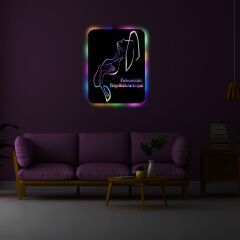 Veraart Işıklı Kişiselleştirilebilir Kadın Temalı Tablo Cleo Dekoratif Gece Lambası 40 cm