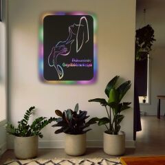 Veraart Işıklı Kişiselleştirilebilir Kadın Temalı Tablo Cleo Dekoratif Gece Lambası 40 cm