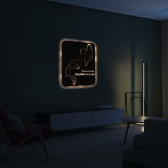 Veraart Işıklı Kişiselleştirilebilir Kadın Temalı Tablo Cleo Dekoratif Gece Lambası 60 cm