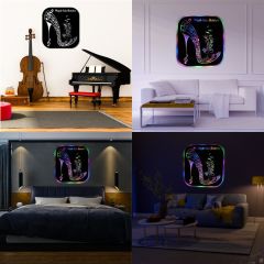 Veraart Işıklı Kişiselleştirilebilir Müzik Temalı Tablo Kadın Ayakkabısı Dekoratif Gece Lambası 40 cm