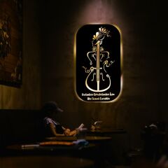 Veraart Işıklı Kişiselleştirilebilir Müzik Temalı Tablo Kadın Figürlü Dekoratif Gece Lambası 60 cm