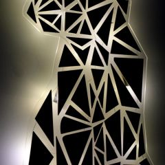 Veraart Işıklı Geometrik Kedi Duvar Dekorlu Gece Lambası 60 cm