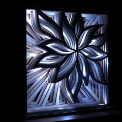Veraart Özel Tasarım 9 Katmanlı Ahşap Dekoratif Çiçek Gece Lambası