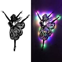 Veraart Işıklı Kadın ve Dans Temalı Tablo Alina Balerin Dekoratif Tablo Gece Lambası 80 cm