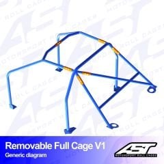 Roll Cage CITROËN AX (Phase 1/2) 5-door Hatchback REMOVABLE FULL CAGE V1
