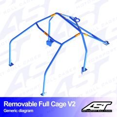Roll Cage CITROËN AX (Phase 1/2) 5-door Hatchback REMOVABLE FULL CAGE V2