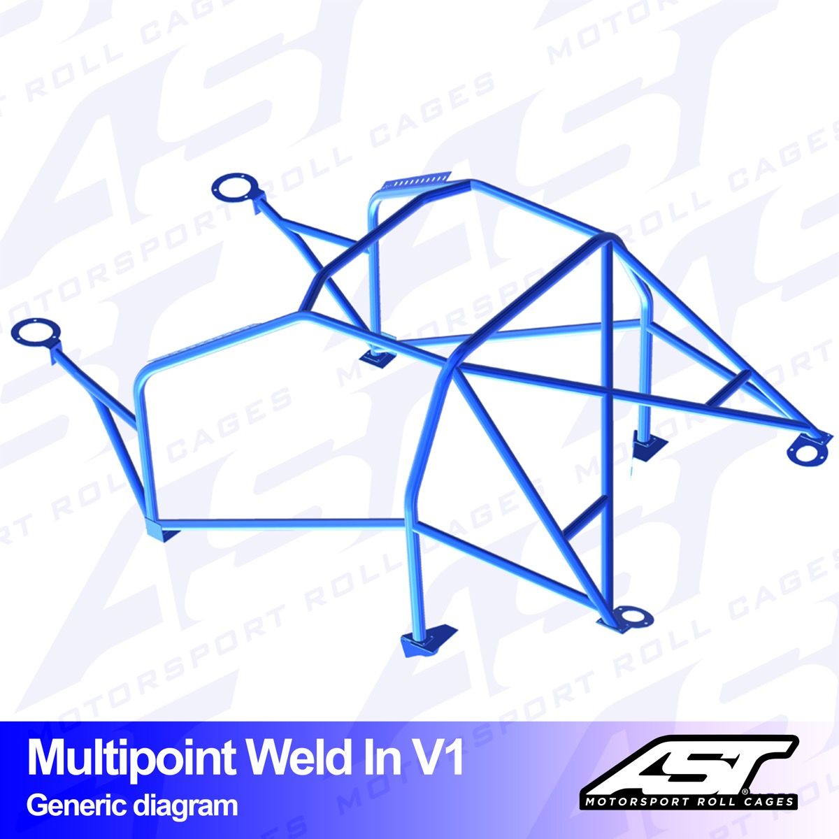 Roll Cage SEAT Ibiza (6J) 3-doors Hatchback MULTIPOINT WELD IN V1