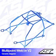 Roll Cage SEAT Leon (1M) 5-doors Hatchback MULTIPOINT WELD IN V2