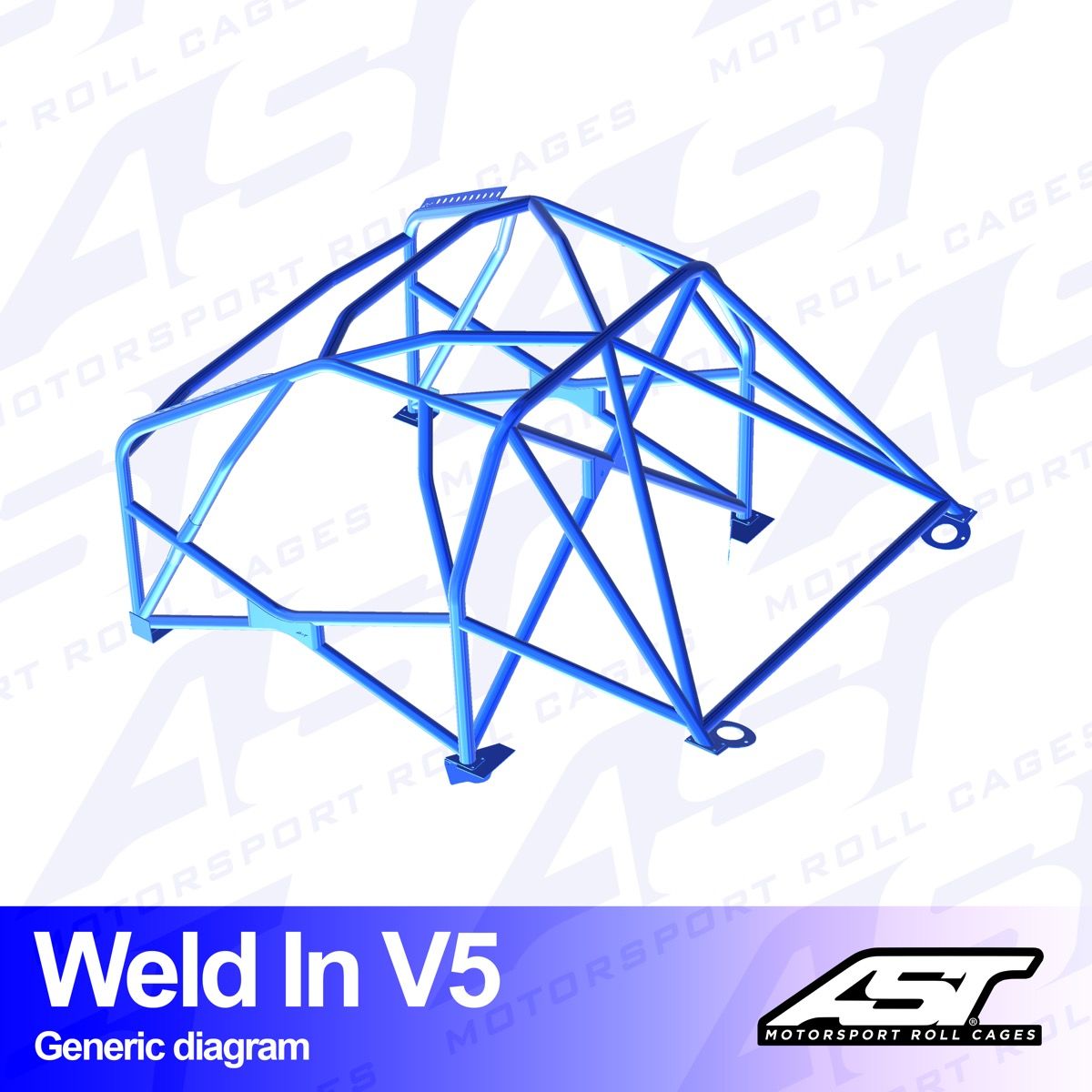 Roll Cage FIAT 124 Spider 2-doors Roadster WELD IN V5