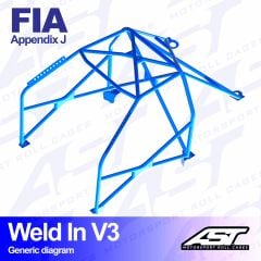 Roll Cage AUDI COUPE (B3) 2-doors Coupe Quattro WELD IN V3