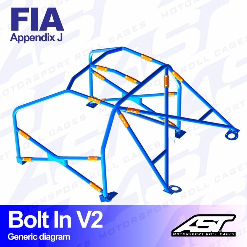 Roll Cage AUDI Coupe (B2) 2-doors Coupe FWD BOLT IN V2