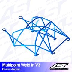 Roll Cage PEUGEOT 106 (Phase 1/2) 5-door Hatchback MULTIPOINT WELD IN V3