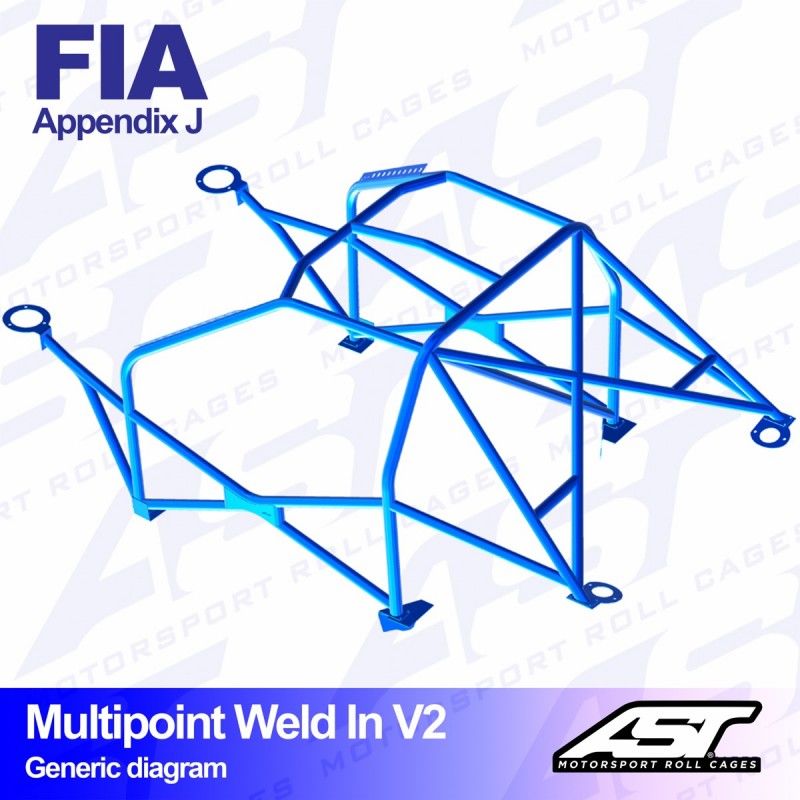Roll Cage AUDI Coupe (B2) 2-doors Coupe FWD MULTIPOINT WELD IN V3
