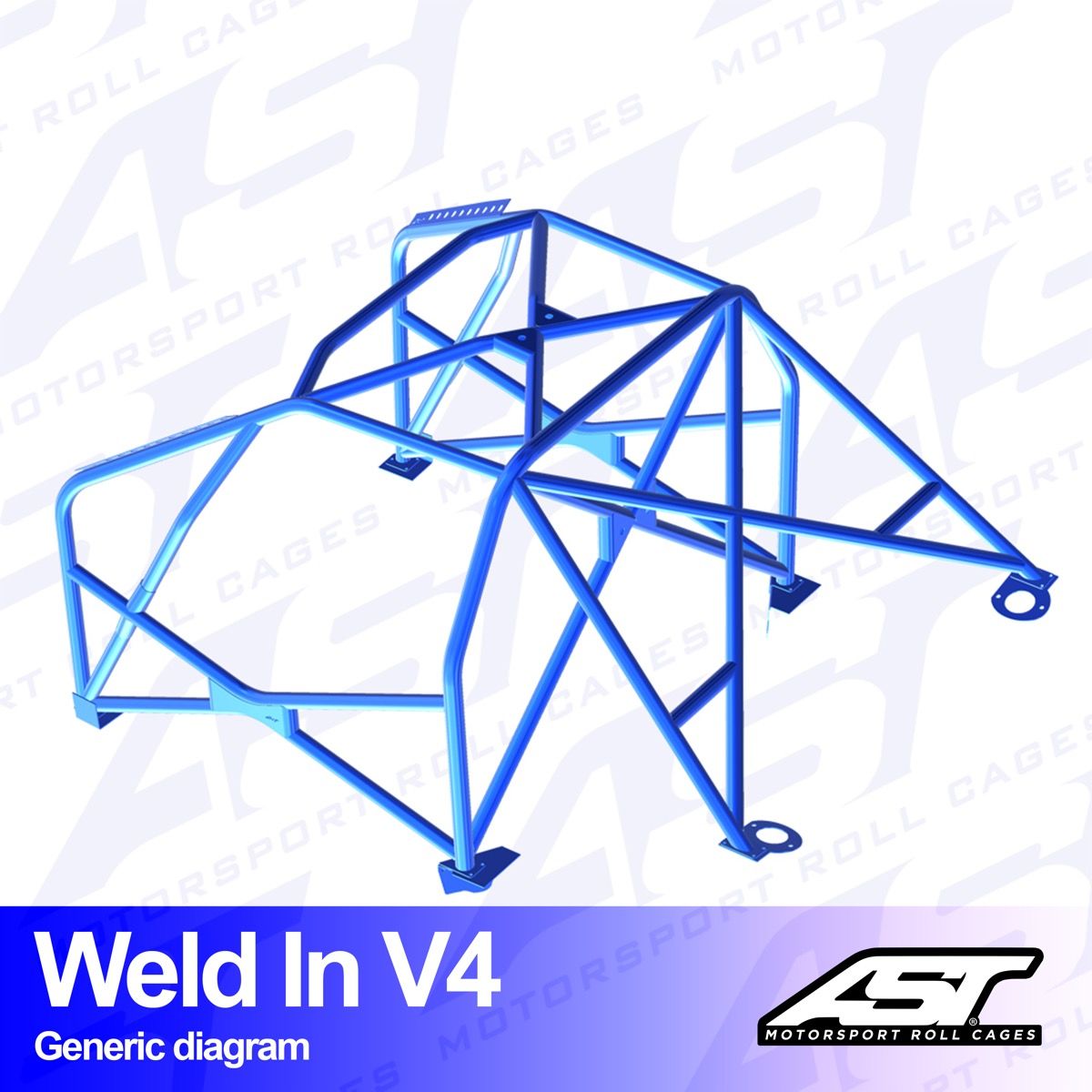 Roll Cage SEAT Leon (5F) 5-door Hatchback WELD IN V4