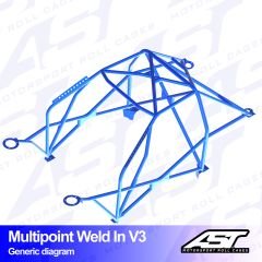Roll Cage BMW (E30) 3-Series 4-doors Sedan RWD MULTIPOINT WELD IN V3