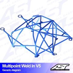 Roll Cage BMW (E30) 3-Series 4-doors Sedan RWD MULTIPOINT WELD IN V5