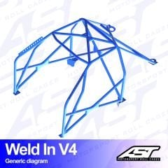 Roll Cage VOLKSWAGEN Jetta (Mk2) 2-door Coupe WELD IN V4