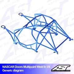 Roll Cage BMW (F82) 4-Series 2-door Coupe RWD MULTIPOINT WELD IN V4 NASCAR-door for drift